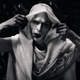 Bale as Gorr in a hood
